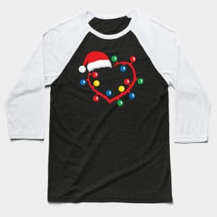 Christmas Lights Santa Hat Xmas Funny Holiday Baseball T-Shirt